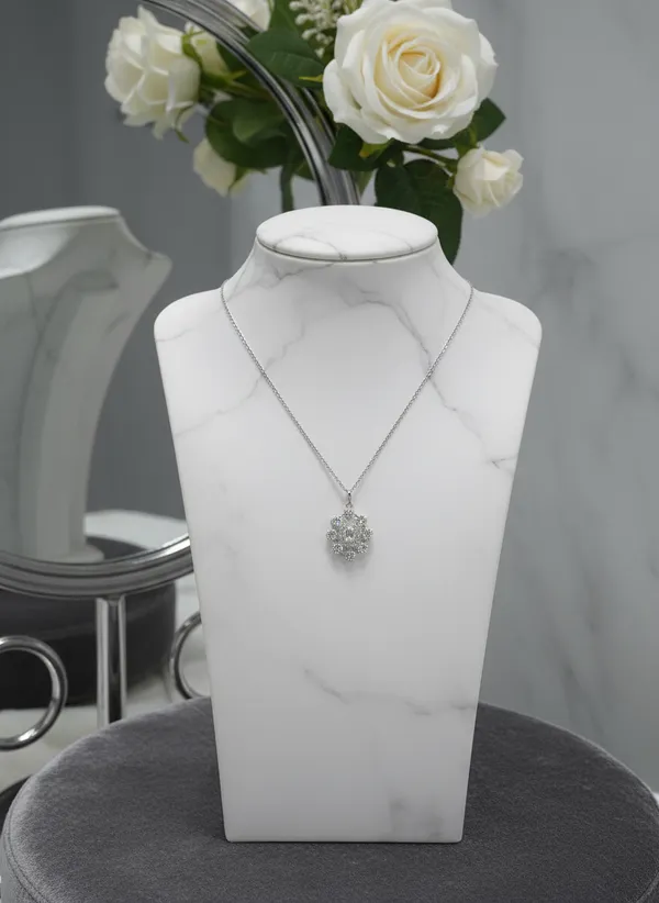 Floral_Halo_Pendant_Necklace_Sparkling_Zircon_Flower_Design_For_Women_925_Sterling_Silver